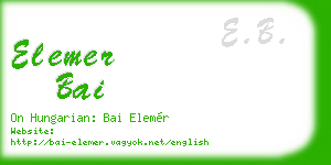 elemer bai business card